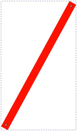 Ligne rouge épaisse avec terminaisons carrées